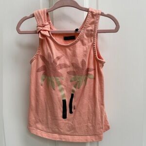 Ikks 3T Girls Pink Tropical Vacation Sparkly Knot Tank Top Shirt Blouse